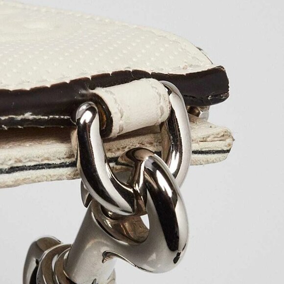 Gucci White Perforated Embossed GG Leather Wristlet Clutch Bag - Picture 7 of 12